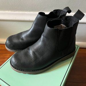 Black Leather Girls' UGG Boots